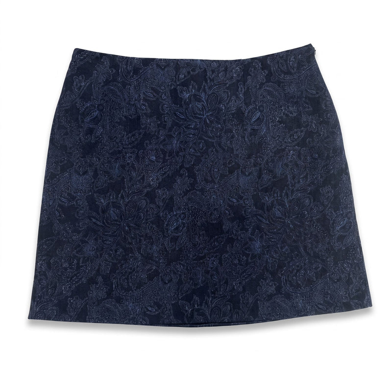 Minigonna blu jacquard